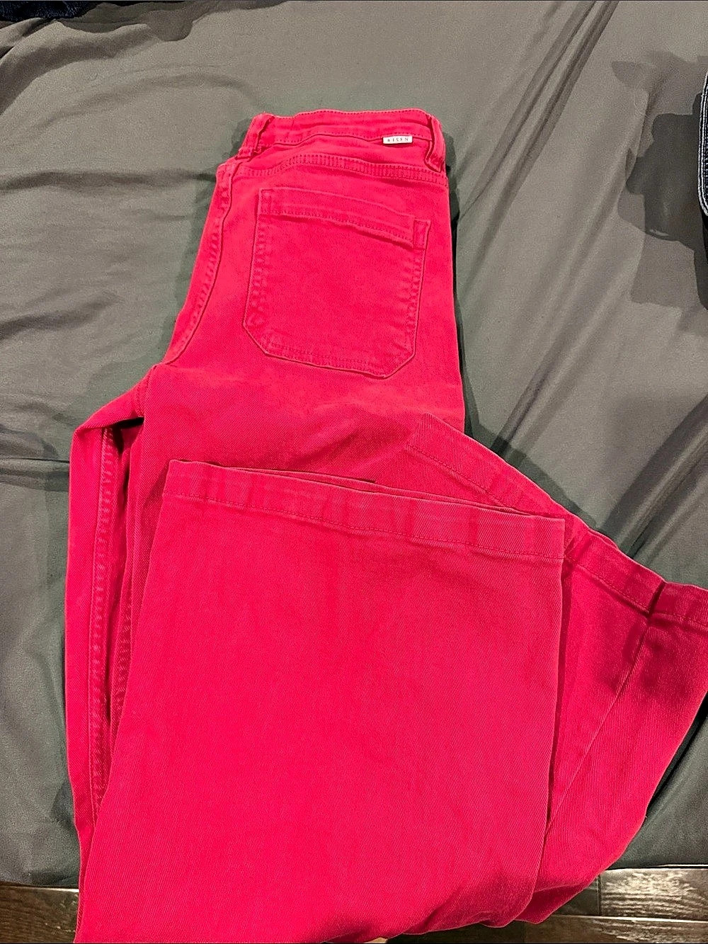 Risen High Rise Wide Leg Cargo Stretch Pant Pink Waist 29